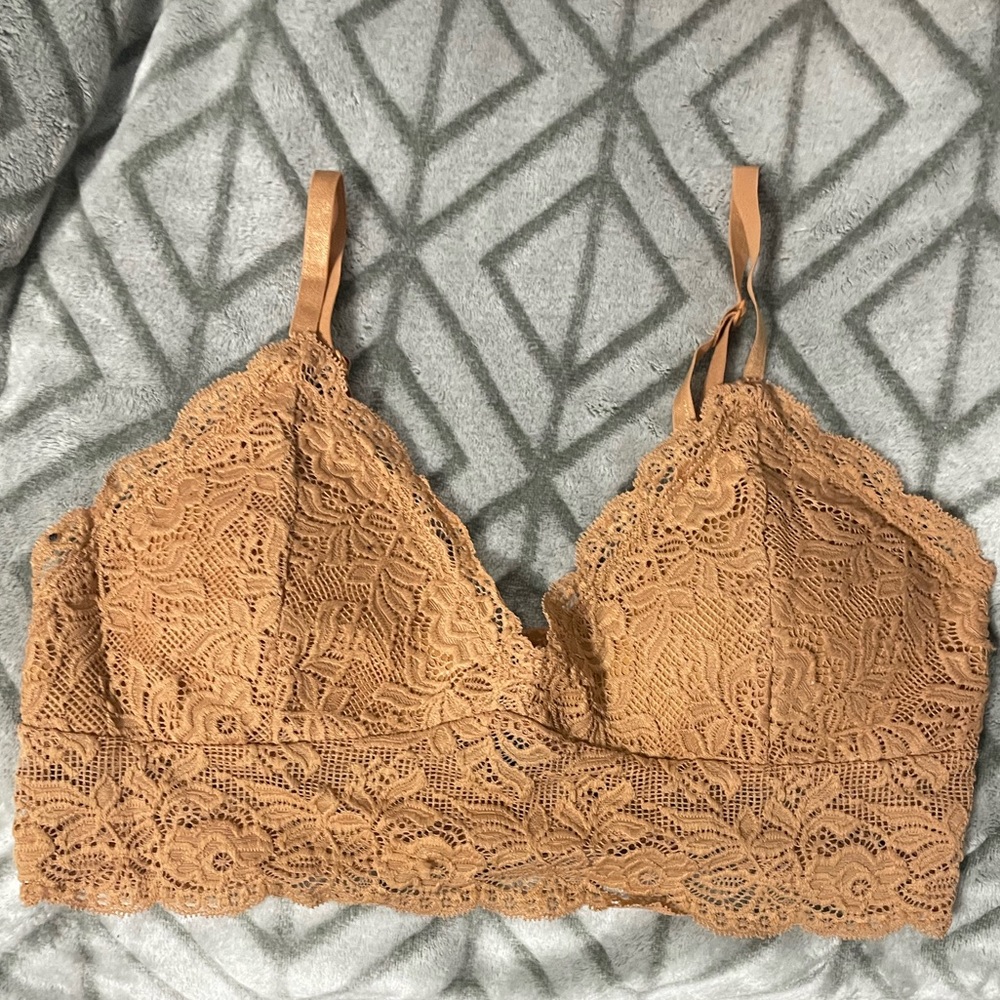 Beige Floral Bralette